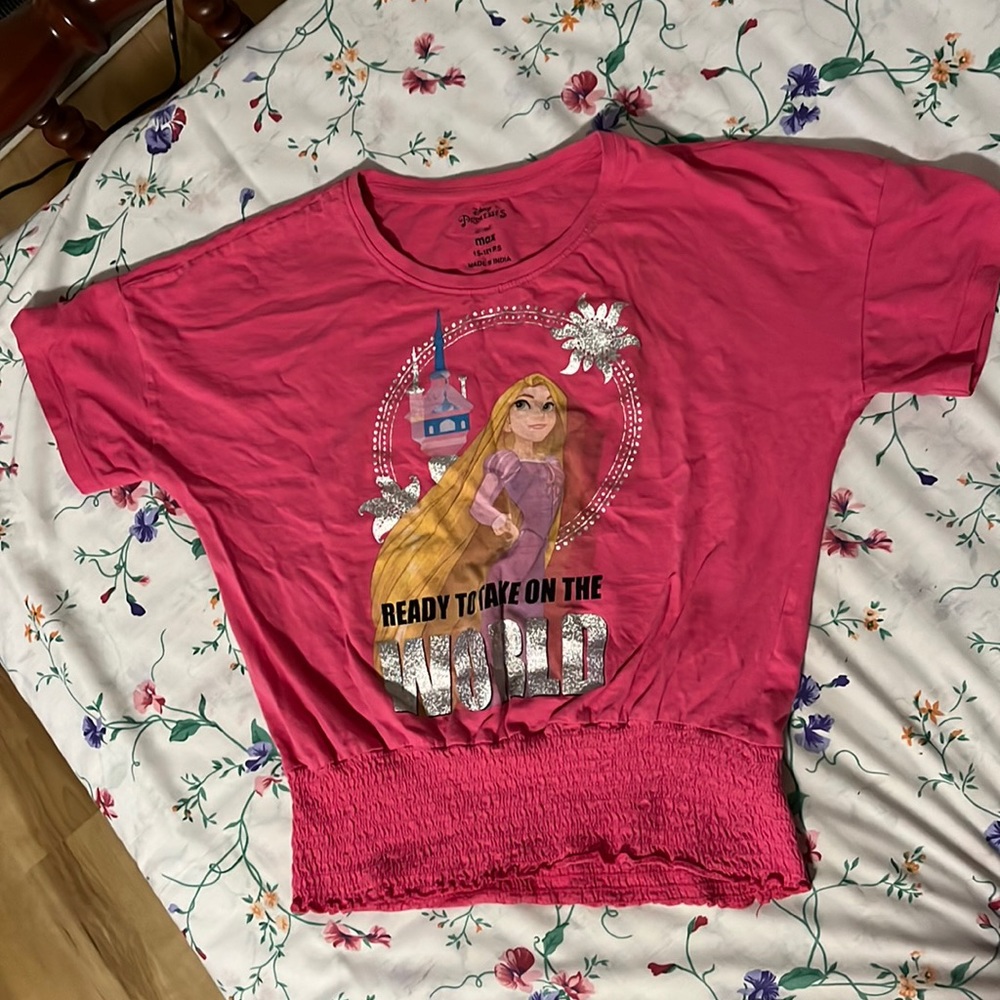 Disney girls top. Casual street wear. Pink colour.